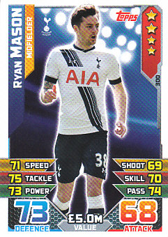 Ryan Mason Tottenham Hotspur 2015/16 Topps Match Attax #300